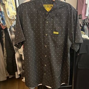 DIXXON “The Bolt” Black with White Lightning Patterned Men's Casual Shirt